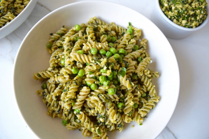 Pesto-Brown-Rice-Pasta-Maria-Malrowe-1 pesto pasta FI
