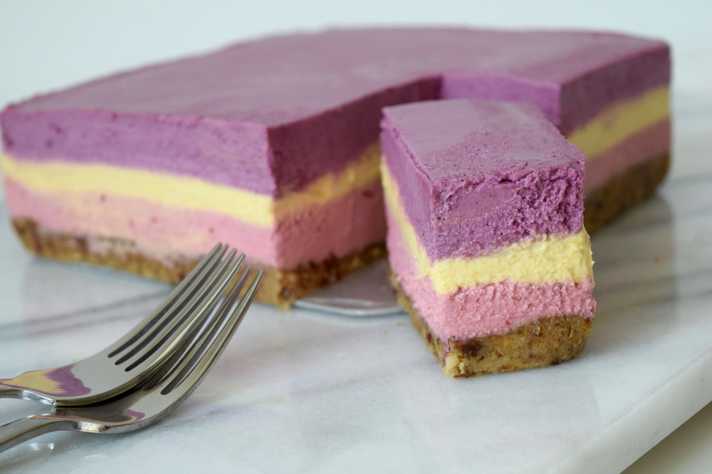 Superfood Rainbow Cheesecake