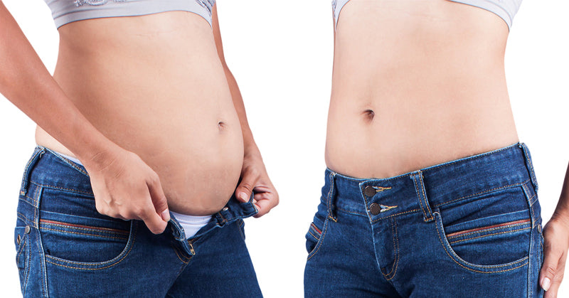 flat stomach bloating FI