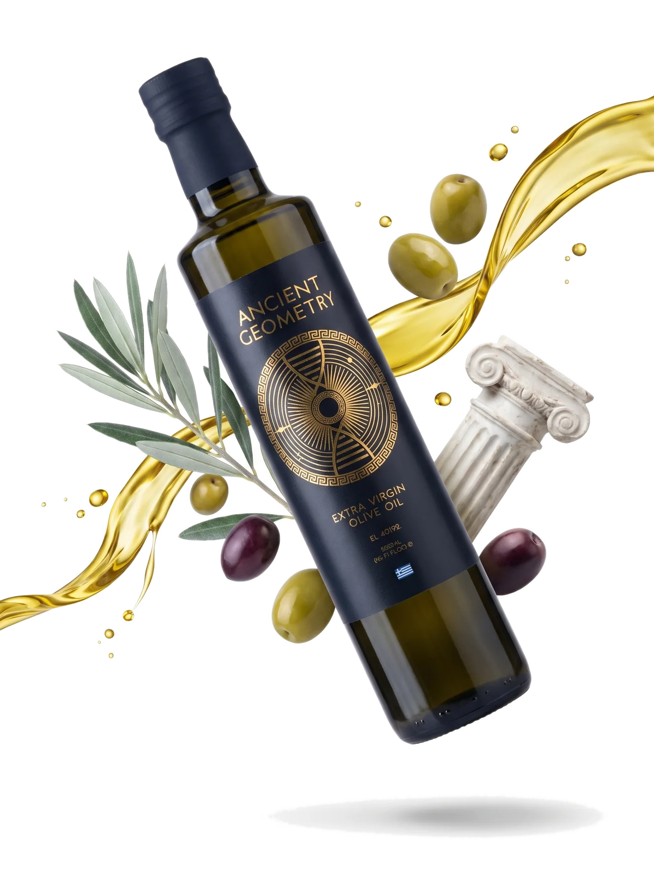 Ancient Geometry Olive Oil detail